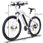 NCM Moscow Plus E-Mountainbike 27,5 Zoll in Weiß – robustes Elektro-MTB für Offroad-Trails und Outdoor-Abenteuer, mit Abmessungen