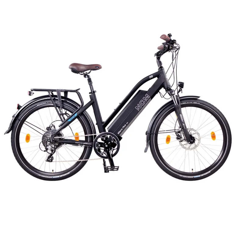 NCM Milano Plus E-Trekkingbike Schwarz 26-Zoll– robustes Elektro-Trekkingrad für lange Strecken und Alltagstouren
