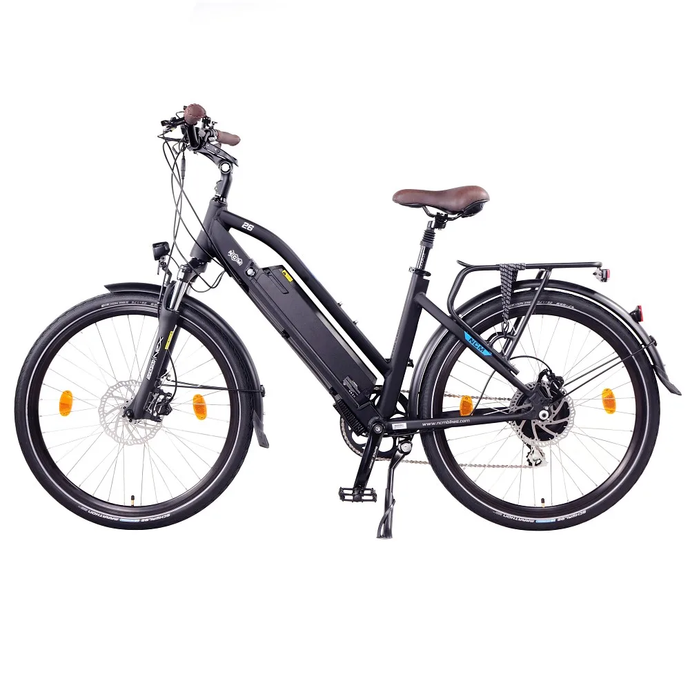 NCM Milano Plus E-Trekkingbike in Schwarz 26-Zoll – leistungsstarkes Elektro-Trekkingrad für Pendler, Stadtfahrten und Outdoor-Touren