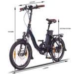 NCM Paris Plus E-Faltrad 20 Zoll in Dunkel-Blau – kompaktes, faltbares E-Bike für urbane Mobilität und Stadtfahrten, mit Abmessungen (Höhe, Länge und Breite)
