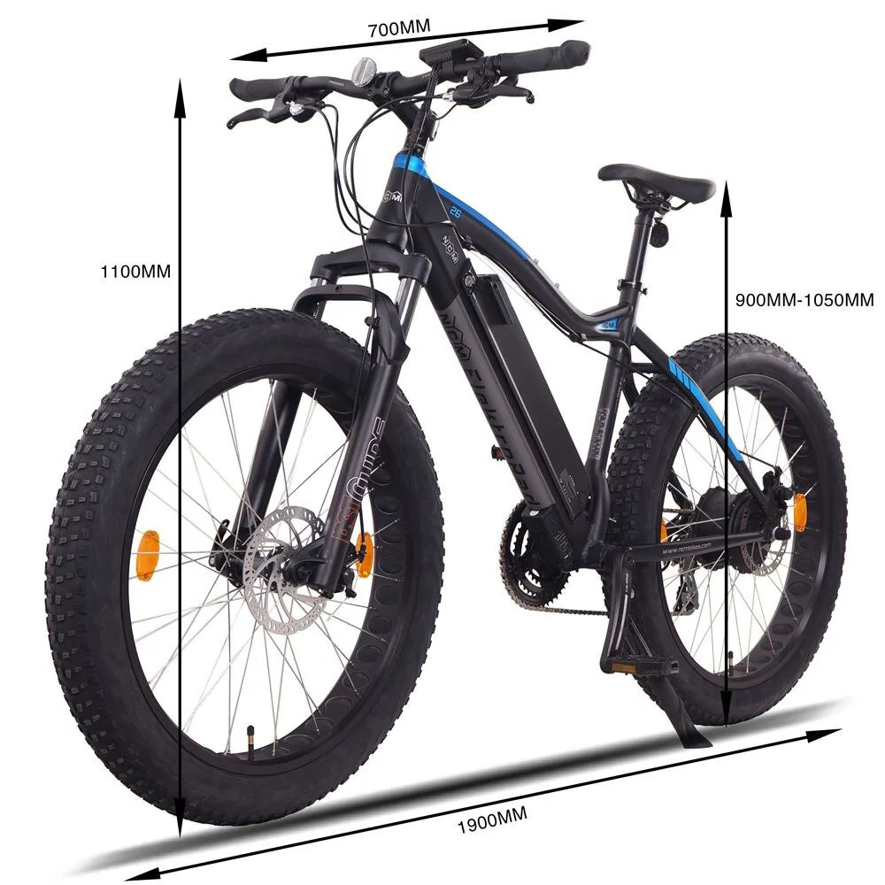 NCM Aspen Fatbike in Schwarz – leistungsstarkes E-Mountainbike für schwierige Trails und Outdoor-Abenteuer