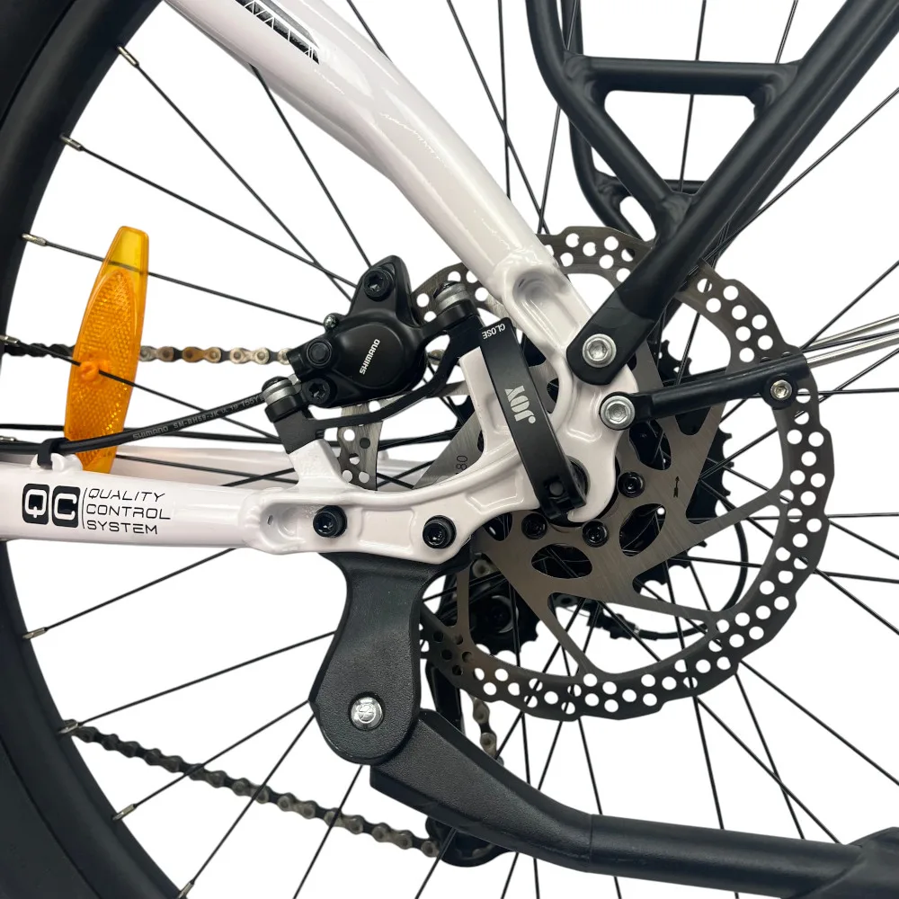 Nahaufnahme der Bremse eines TOTEM E-Bikes