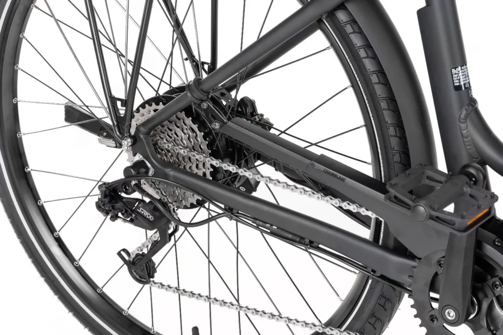 E-Bike mit Heckmotor – Beispiel für E-Bike Motoren Unterschiede in Aktion.