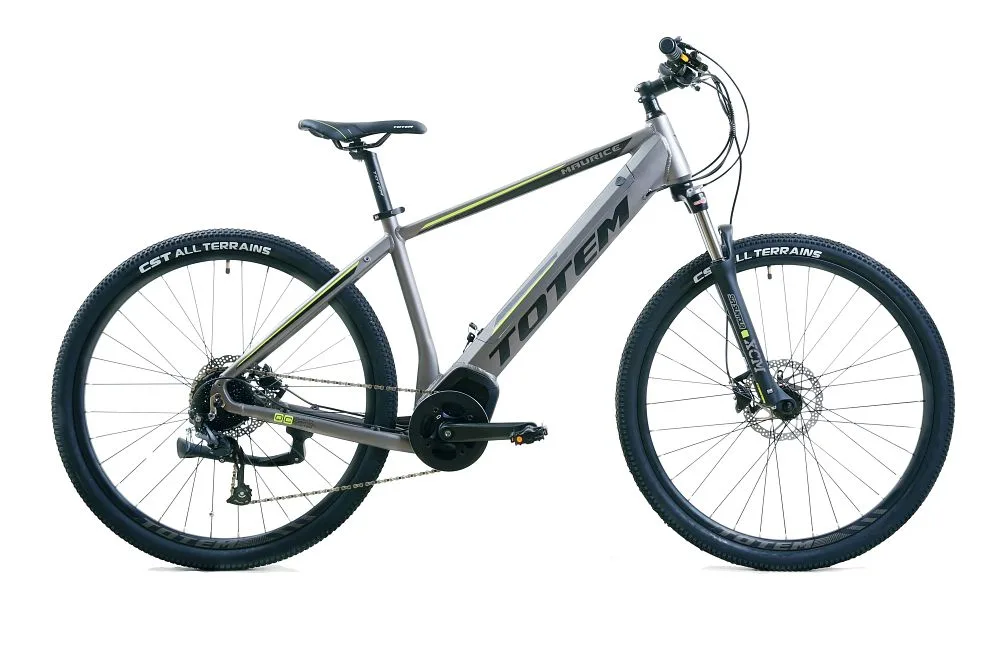 TOTEM Maurice E-Mountainbike in Silber – hochwertiges Elektro-Mountainbike für Offroad-Performance und Abenteuer