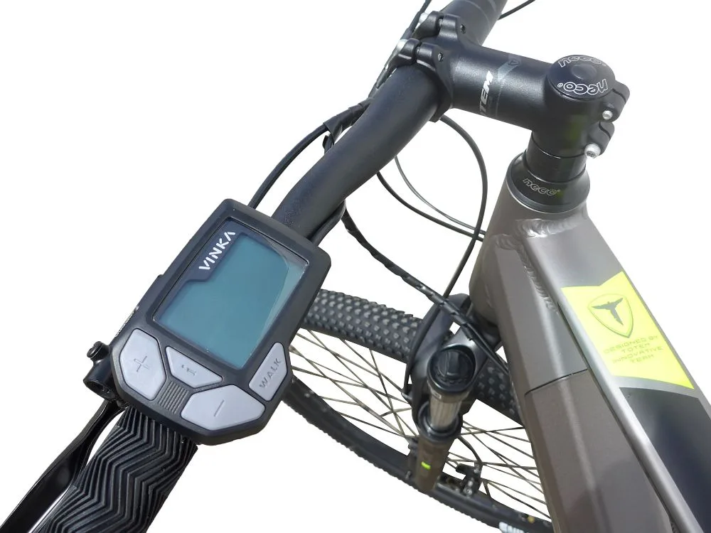Detailaufnahme des Displays der Marke Vinka am TOTEM Maurice E-Bike