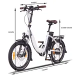 NCM Paris Plus Faltrad Weiß – faltbares E-Bike für komfortable Stadtmobilität und Pendelstrecken mit Abmessungen (Höhe und Breite)