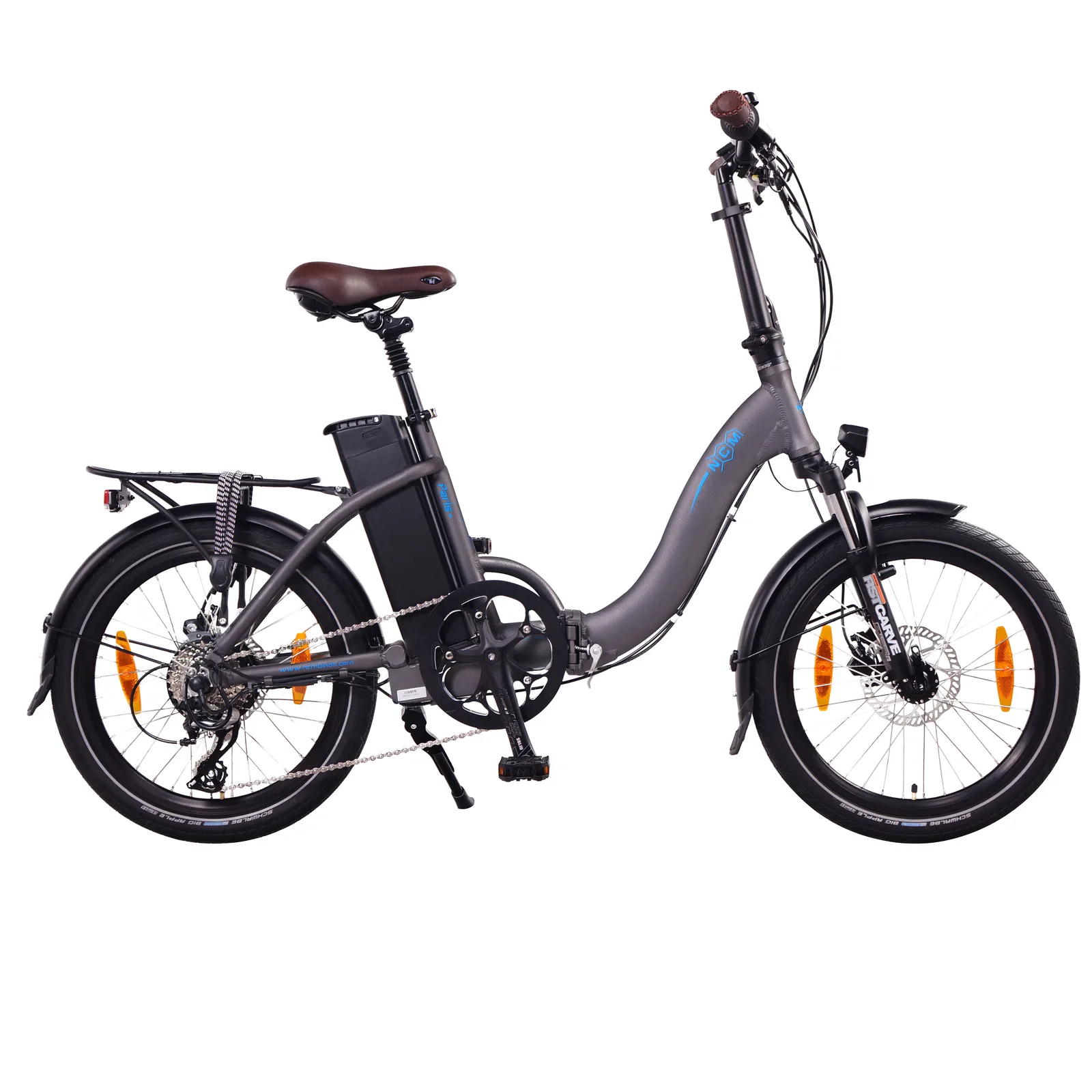 NCM Paris Plus E-Faltrad in Anthrazit – kompaktes, faltbares E-Bike für urbane Mobilität und Stadtfahrten