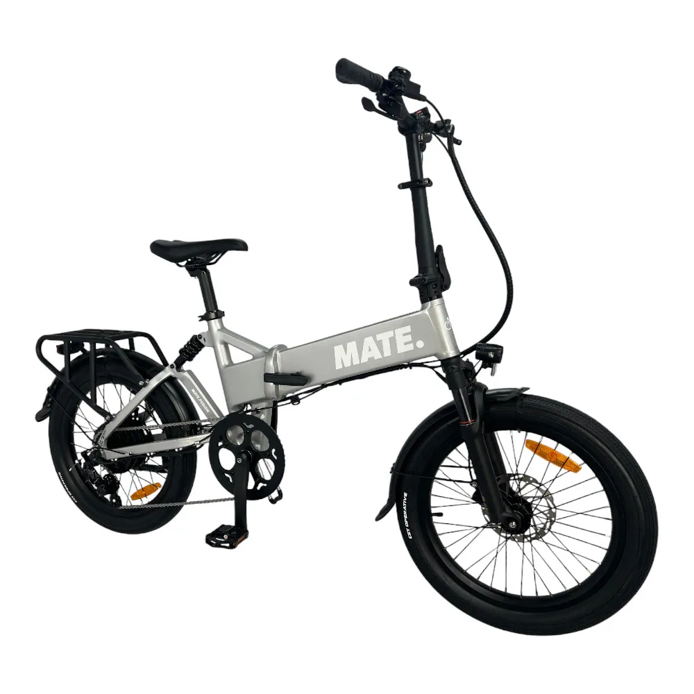 MATE FUSION E-Faltrad in Silver Comet – leichtes, stylisches Faltrad für urbane Fahrten