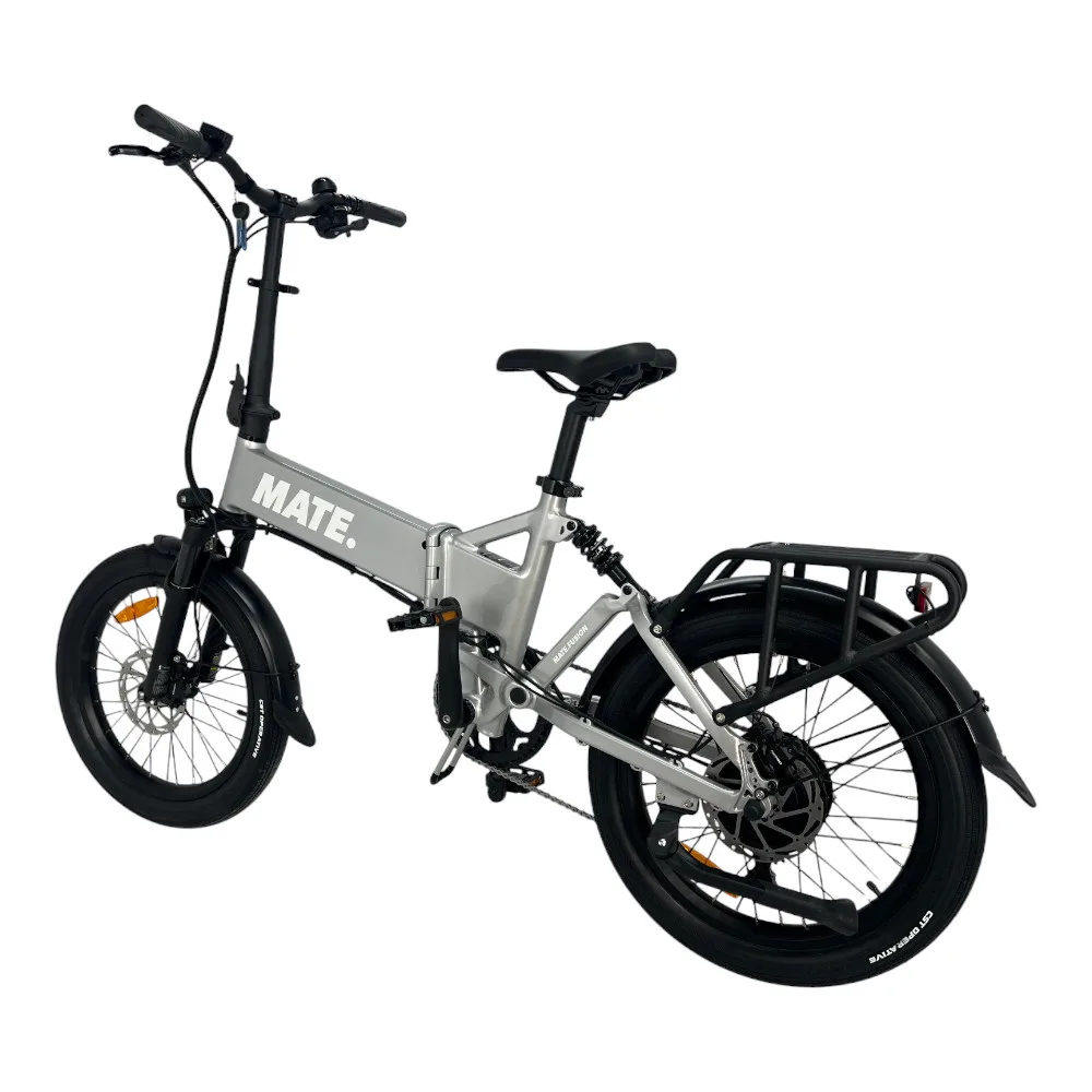 MATE FUSION E-Faltrad in Silver Comet – praktisches, faltbares E-Bike für die Stadt