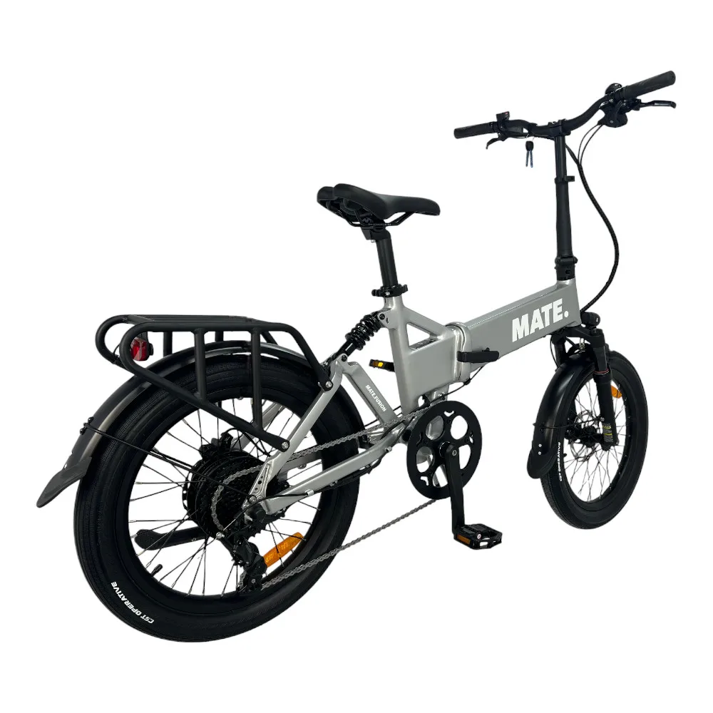 MATE FUSION E-Faltrad in Silver Comet – kompaktes, faltbares E-Bike für urbane Mobilität