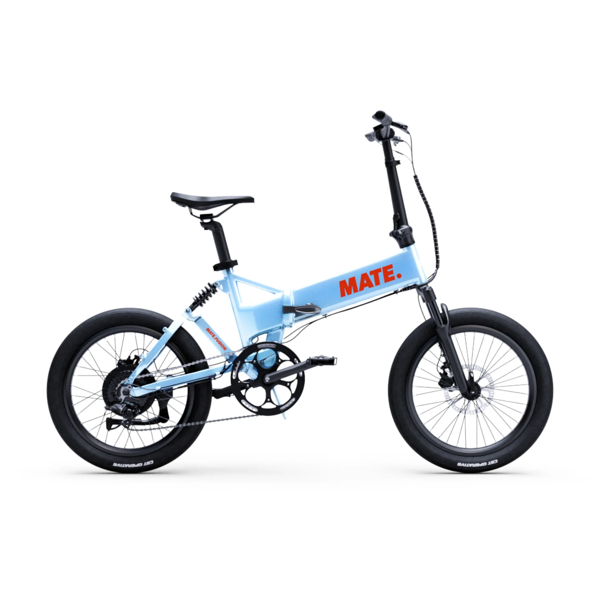 MATE FUSION E-Faltrad in Ocean Shimmer – kompaktes, faltbares E-Bike für urbane Mobilität