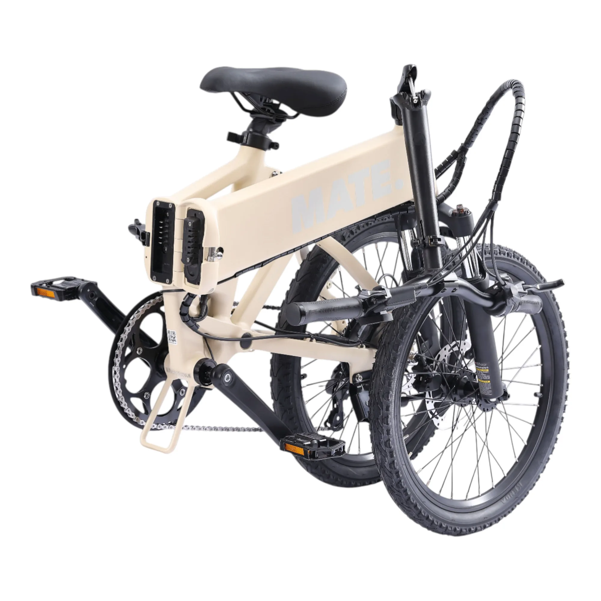 gefaltetes E-Bike der Marke Mate Icon in der Farbe Ivory Moon