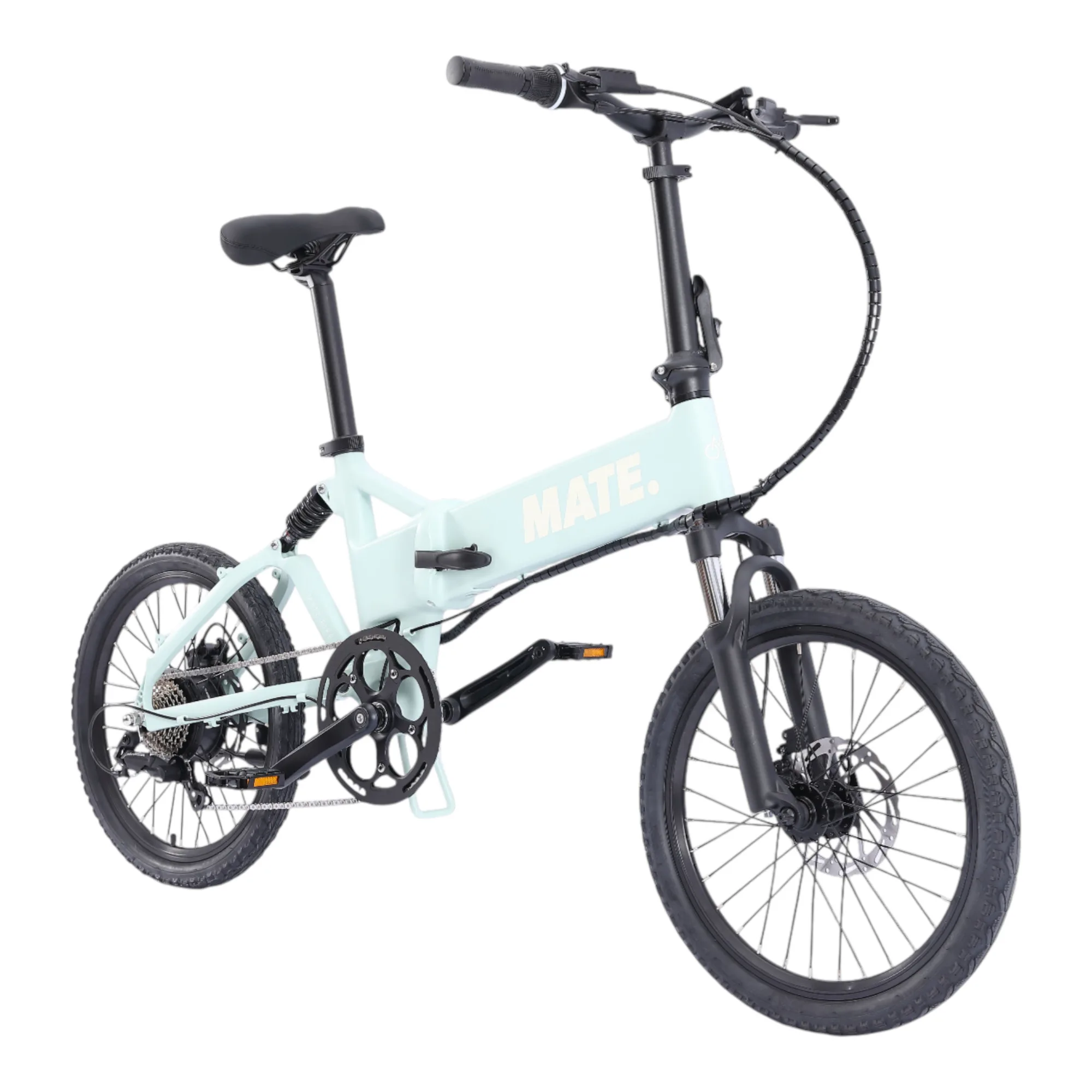 MATE ICON E-Faltrad in Marina Breeze – elegantes, faltbares E-Bike für urbane Mobilität und Pendlerfahrten