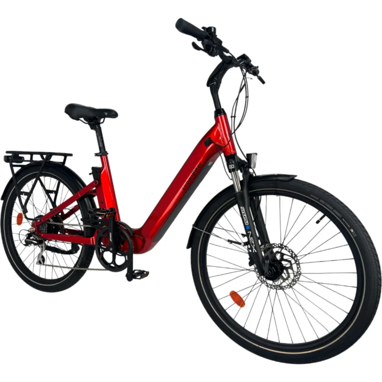 UrbanBiker UB200 E-Citybike in Rot – stylisches, komfortables Stadtrad für urbane Mobilität