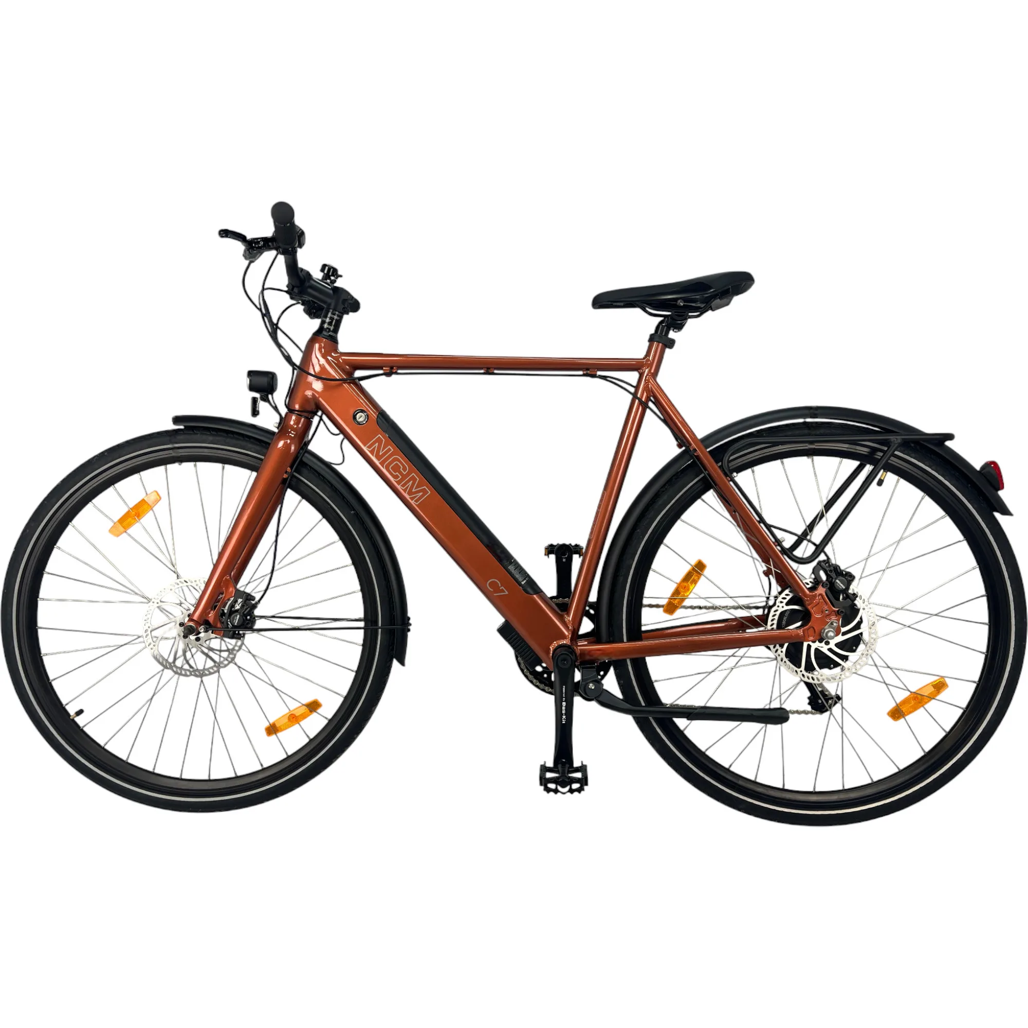 NCM C7 E-Trekkingbike in Ziegelrot – ergonomisches Trekkingrad für längere Fahrten